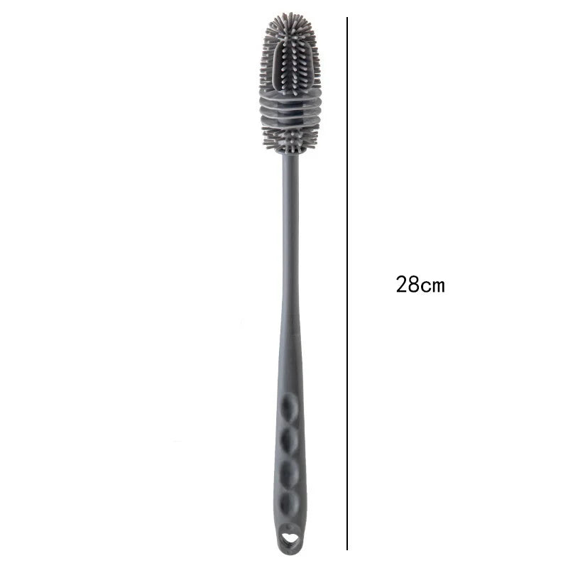 Silicone Milk Bottle Brush Cup Scrubber Glass Cleaner Kitchen Cleaning Tool Long Handle Drink Bottle Glass Cup Cleaning Brush